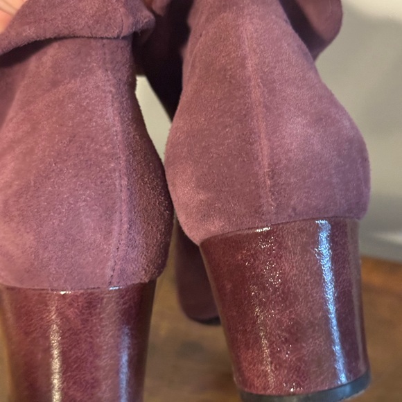 ❤️🔥❤️🔥 Thierry Rabotin Narrow Stamped Purple Suede Slip On Heeled Shoes - Picture 8 of 10